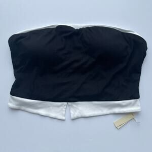 OGL Brami Tube Top Cropped Ribbed Contrast Trim Black Size 2XL NEW